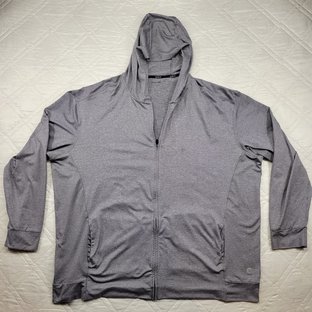 solaris gray full zip exercise hoodie size 3XT‎